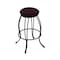 Holland Bar Stool Co 30" Swivel Bar Stool, Black Wrinkle, Canter Bordeaux Seat 300030BW005 - alternate 1